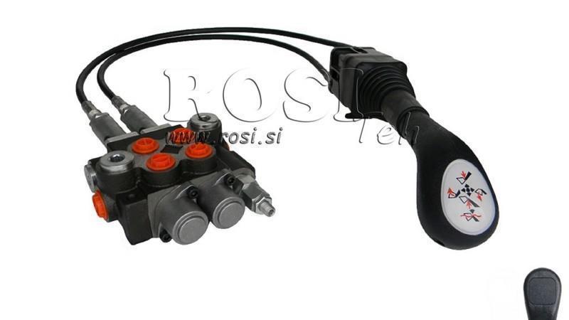 JOYSTICK WITHOUT BUTTON WITH PULLEY 1.5 m AND HYDRAULIC VALVE 2xP40 l.