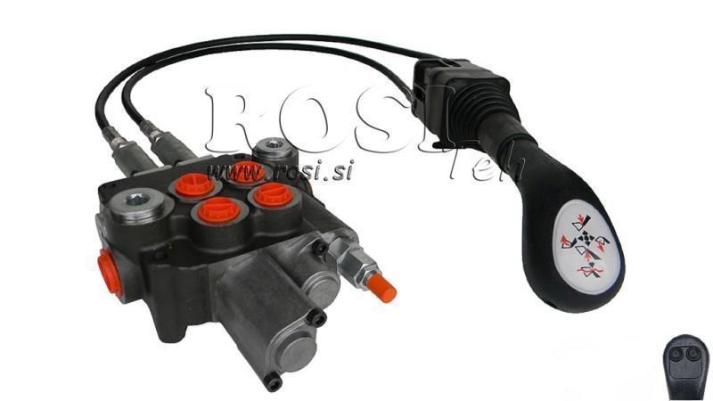 JOYSTICK 2x BUTTON WITH CABLE 2 m AND HYDRAULIC VALVE 2xP80 liters. FLOATING
