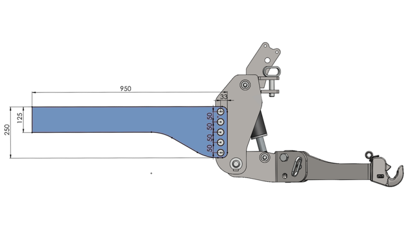 UNIVERSELE MONTAGECONSOLE VOOR FRONTHYDRAULIEK VAN DE TRACTOR CAT. 2 & CAT. 3 (950 mm)