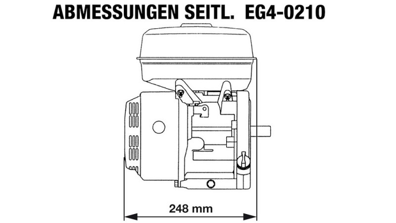 bensiini moottori EG4-200cc-5.10kW-3,600 RPM-H-TP19x72-V1-käsikäynnistys