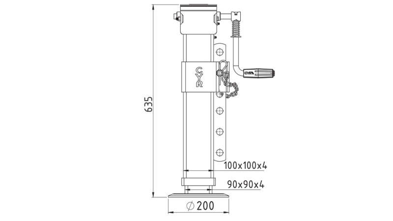 ÁLLÍTHATÓ MENETES TÁMASZLÁB 370mm - 4.500kg