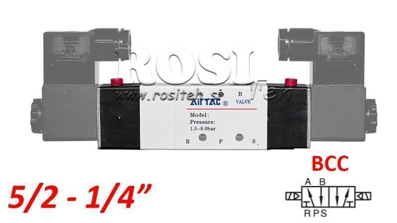 ELETTROVALVOLA PNEUMATICA 5/2 BISTABILE 1/4 PRT-0852-BCC