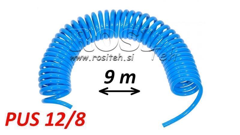 PUS 12/8 9met. NEOPREMLJENA MODRA CEV ZA ZRAK SPIRALNA