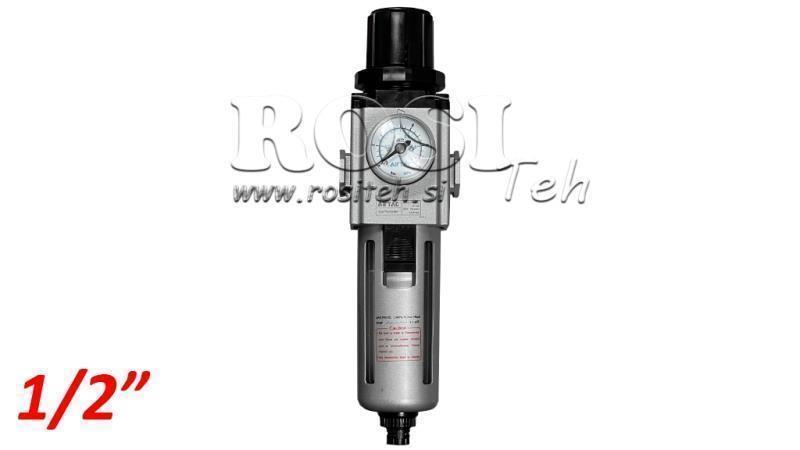 PNEUMATIC FILTER REGULATOR 300 G1/2 40µ 0-10b