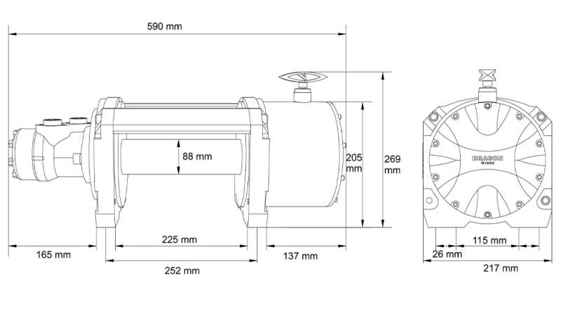 HIDRAULIKUS KÖTŐDŐ DWHI 16000 HD - 7257 kg