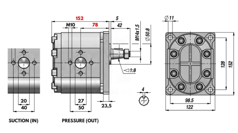 POMPA IDRAULICA GR.3 55 CC DESTRA - FLANGE