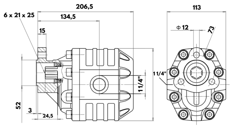 HIDRAULIKUS ÖNTÖTTVASAS SZIVATTYÚ UNI40-109cc-190 bar BAL