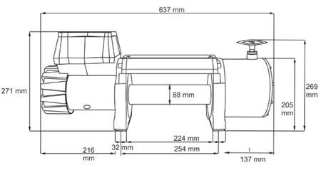 24 V ELECTRIC WINCH DWT 22000 HD - 9979 kg