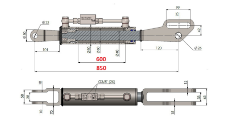 2TON. DIZAJUČA POTEZNICA FORK 60/40-250 (600mm-850mm)