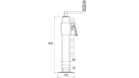 GEWINDE STØTTEBEN JUSTERBART 380mm - 1.200kg