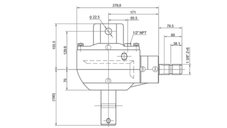 VINKELGEARKASSE KSR50 3:1 (50HK-36.7KW)