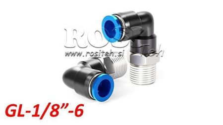 CONECTOR ANGULAR PNEUMÁTICO TPA COM ROSCA GL-018-6