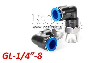 CONECTOR ANGULAR PNEUMÁTICO TPA COM ROSCA GL-014-8