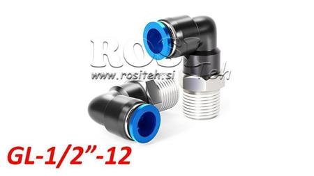 PLUG PNEUMÁTICO CONEXÃO EM ÂNGULO TPA COM ROSCA GL-012-12