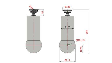 TELESZKÓP MUNKAHENGER – MEILLER KIPPER 5 LÉPCSŐ 175mm – 15 tonna  - 1750mm