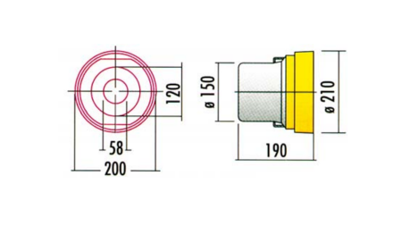 KARDANWELLE SCHÜTZUNGSTOPF PVC 210x190x150