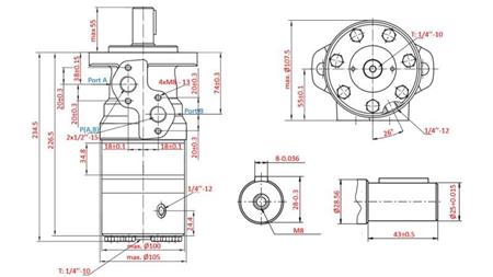 HYDRAULIKÖLMOTOR B/MR 200 - MIT BREMSE