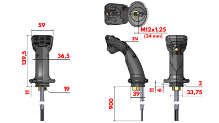 PÁČKA NA DIAĽKOVÉ OVLÁDANIE JOYSTICK - 3 TLAČIDLÁ